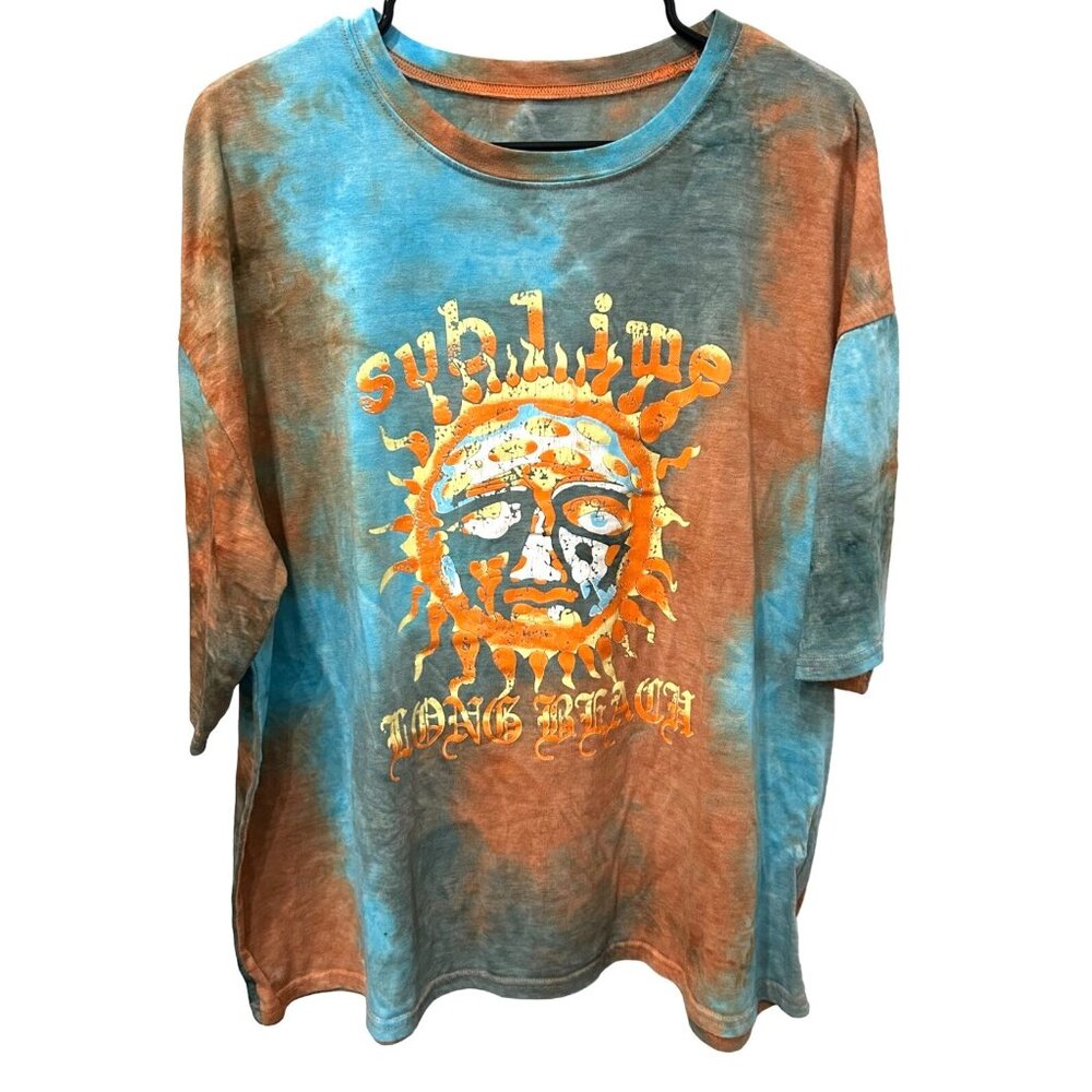 Sublime Long Beach Tie Dye T Shirt Crewneck Cotton Polyester Blend Sz L